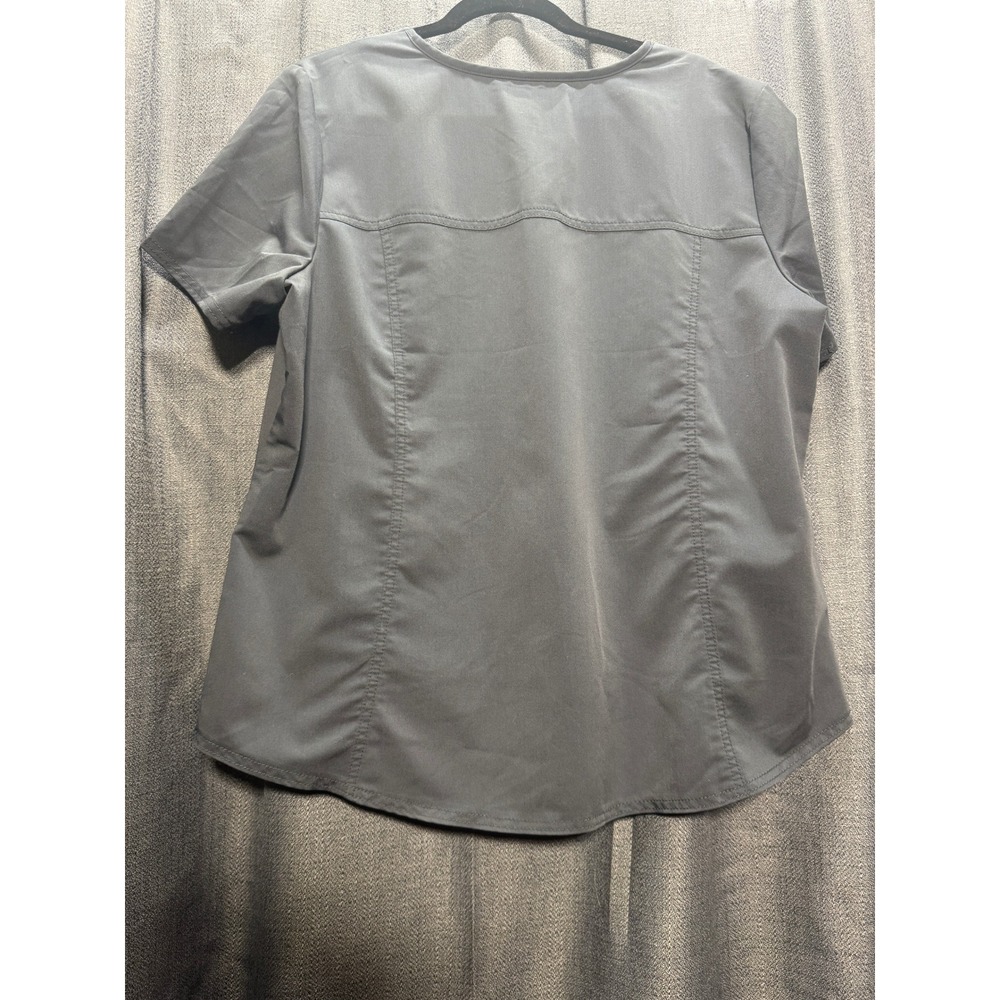 ScrubStar Ultimate Grey Scrub Top V-Neck Short Sleeve Workwear Uniform Top XL‎ - Picture 2 of 8